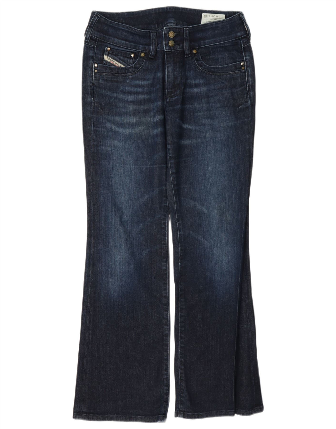 Diesel Damen Ronhar Bootcut Jeans W28 L30 Marineblau Baumwolle