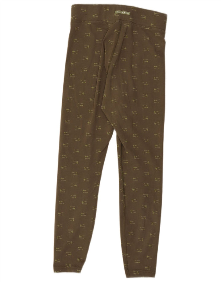 Nike Womens Graphic Leggings UK 8 Small Khaki Baumwolle