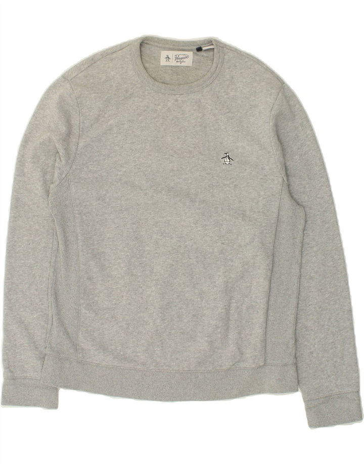 PINGUIN Herren-Sweatshirt-Pullover, große graue Baumwolle