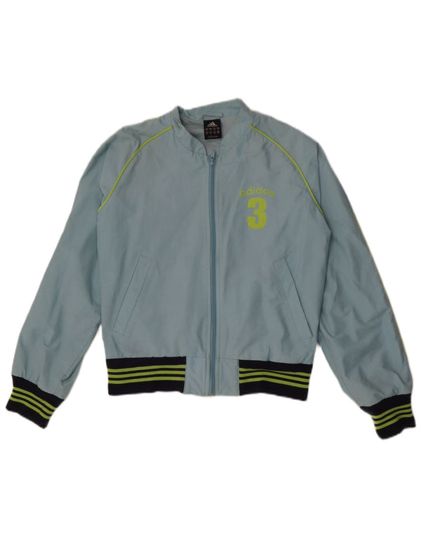Adidas Damen Grafik-Trainingsanzug-Oberteiljacke UK 10 Small Blue Colourblock