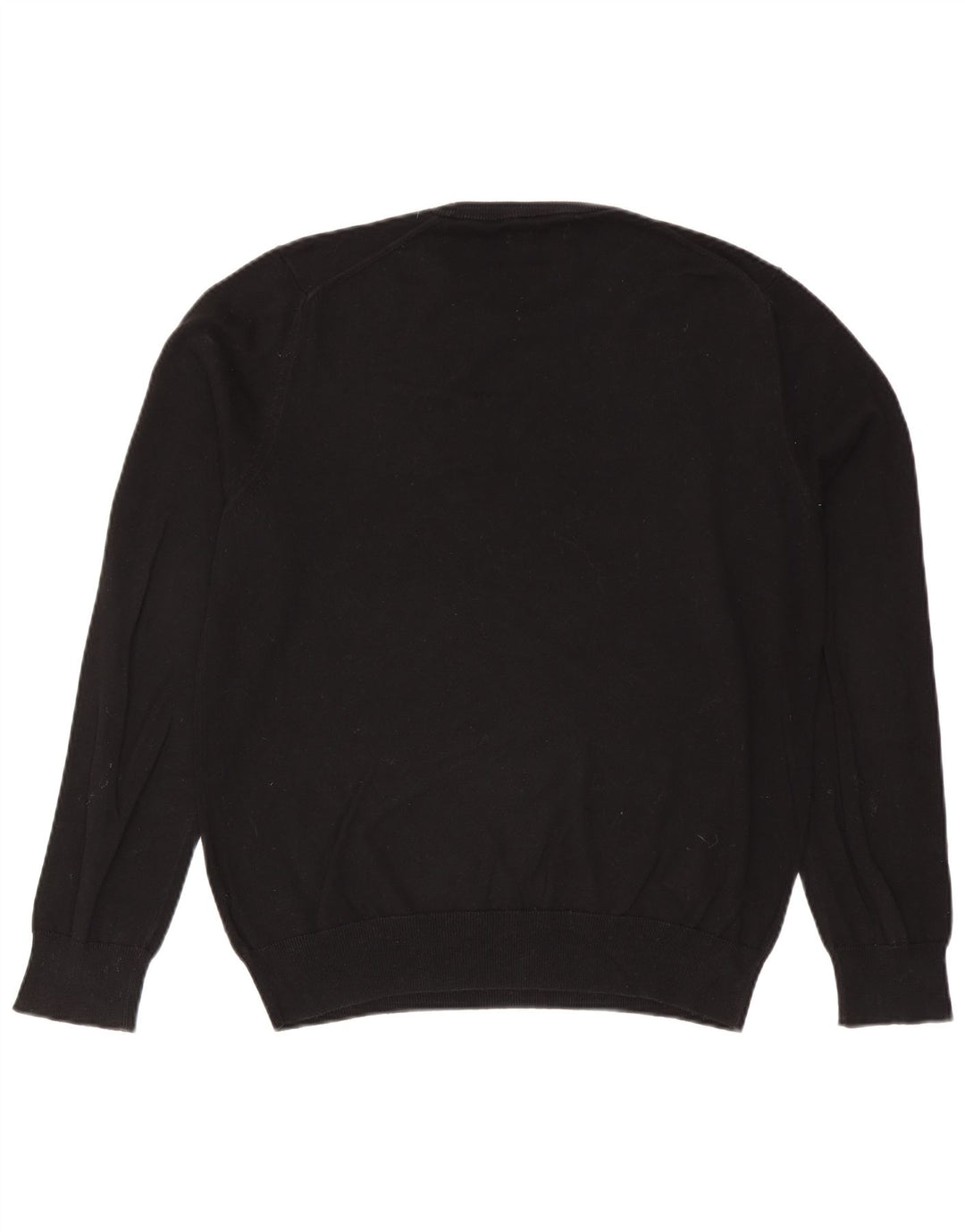 Marks & Spencer Herren-Pullover mit Rundhalsausschnitt, Größe L, aus schwarzer Baumwolle