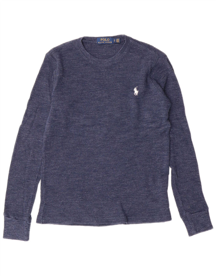 Polo Ralph Lauren Herren-Oberteil, langärmelig, klein, marineblau, Baumwolle