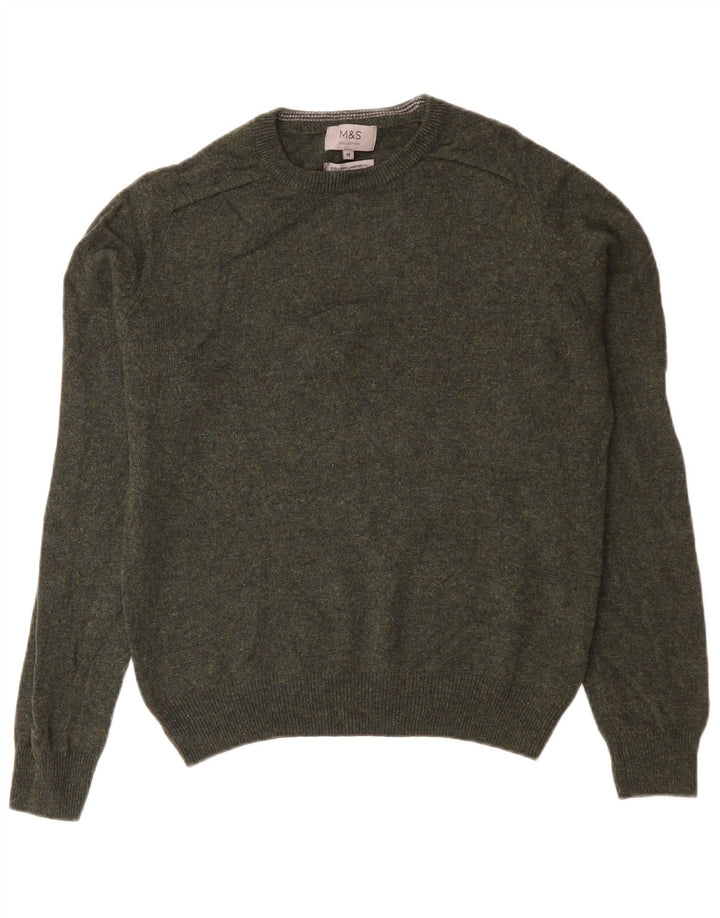 Marks & Spencer Damen-Pullover mit Rundhalsausschnitt, Gr. 14, Mittelgrün