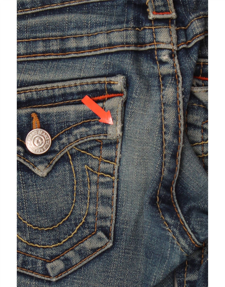TRUE RELIGION Gerade Damenjeans W24 L32 Marineblaue Baumwolle