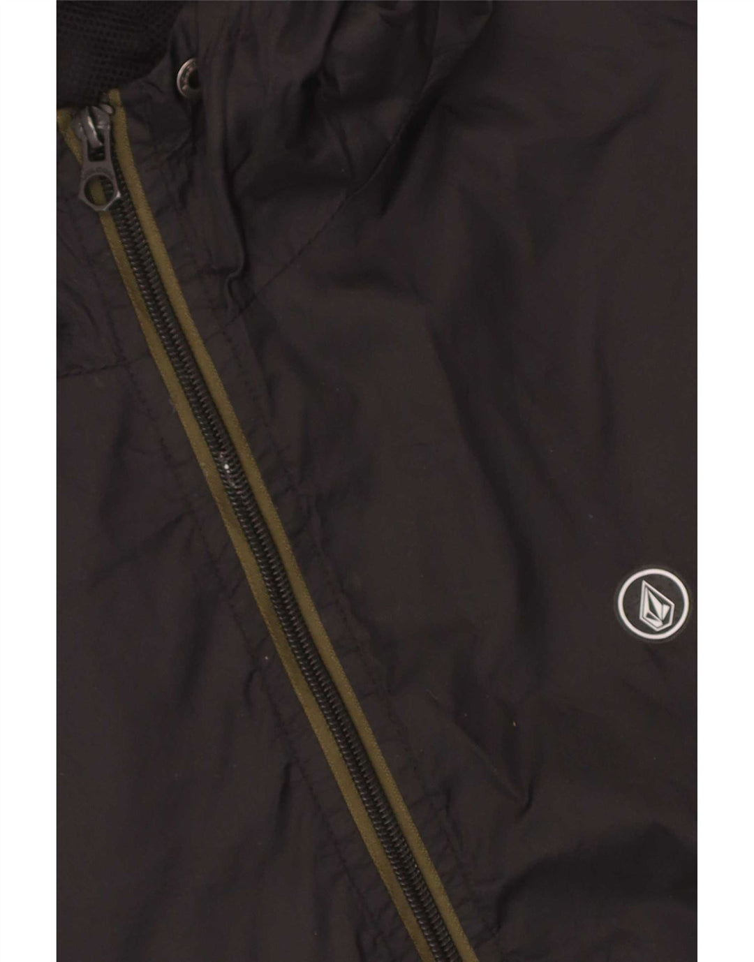 Volcom Herren-Regenjacke mit Kapuze, UK 36, Small, schwarzes Camouflage-Nylon