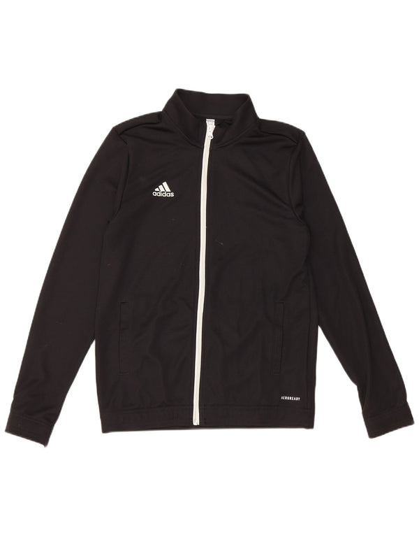 ADIDAS Jungen Aeroready Trainingsanzug Top Jacke 13-14 Jahre Schwarzes Polyester