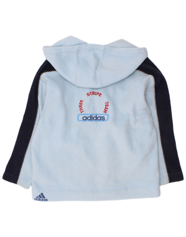 Adidas Jungen Fleecejacke mit Grafik, 7–8 Jahre, blaues Colourblock-Polyester