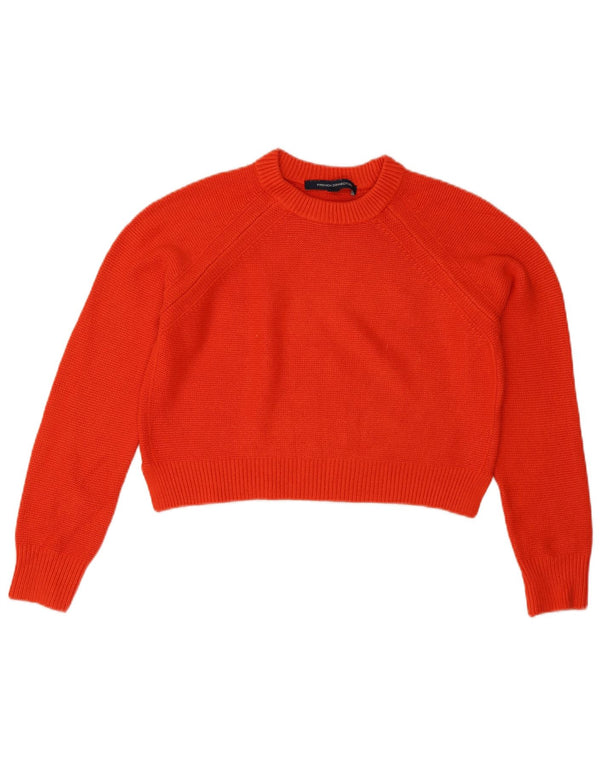 French Connection Damen-Pullover, bauchfrei, Rundhalsausschnitt, Gr. 6, XS, Orange