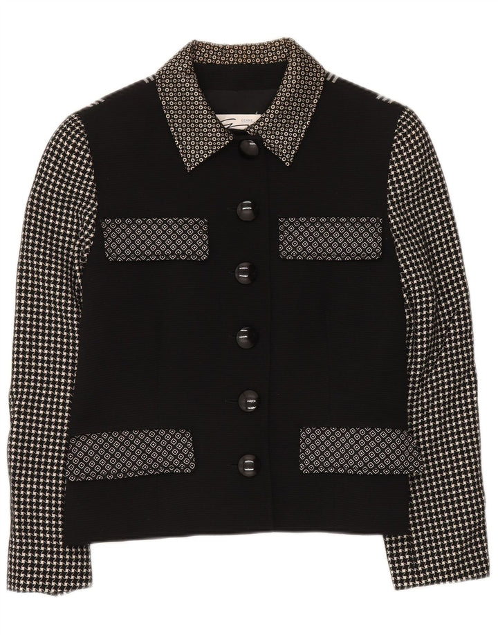 GENNY Damen-Blazerjacke mit 6 Knöpfen, UK 14, Mittelschwarz, Patchwork