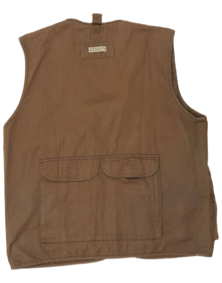 Vintage Herren Utility Gilet UK 38 Mittelbraun