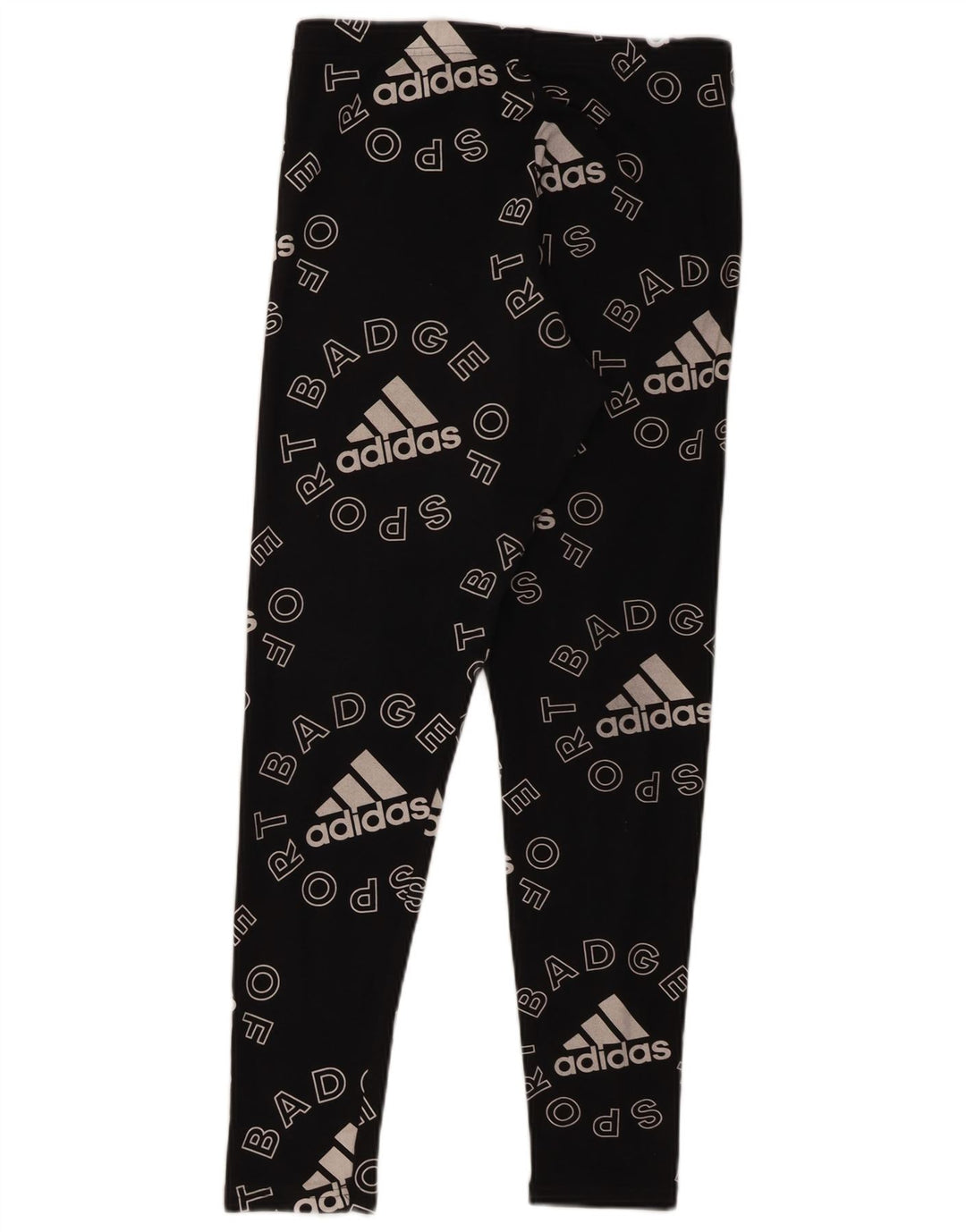 Adidas Damen Graphic Leggings UK 12/14 Medium Schwarz