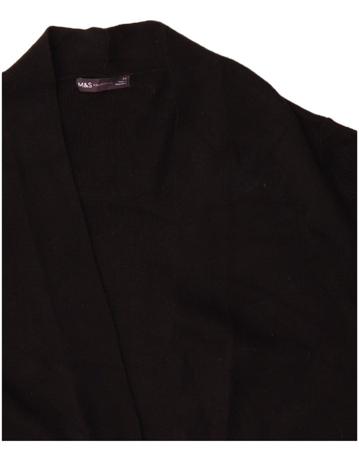 Marks & Spencer Damen Longline Open Cardigan Pullover UK 24 4XL Schwarz