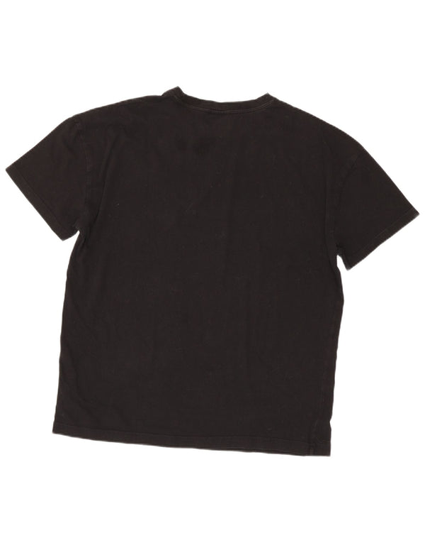Kappa Damen T-Shirt Top UK 16 Large Schwarz Baumwolle