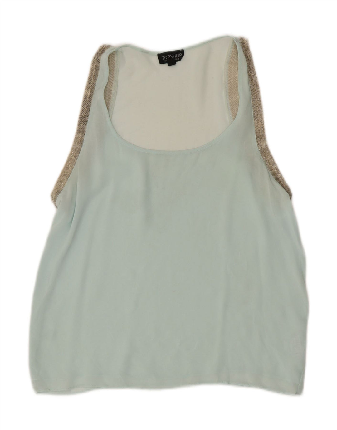 Topshop Damen-Bluse, ärmellos, Gr. 40, Größe S, Blau, Polyester