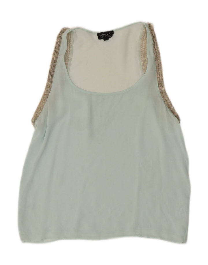 Topshop Damen-Bluse, ärmellos, Gr. 40, Größe S, Blau, Polyester