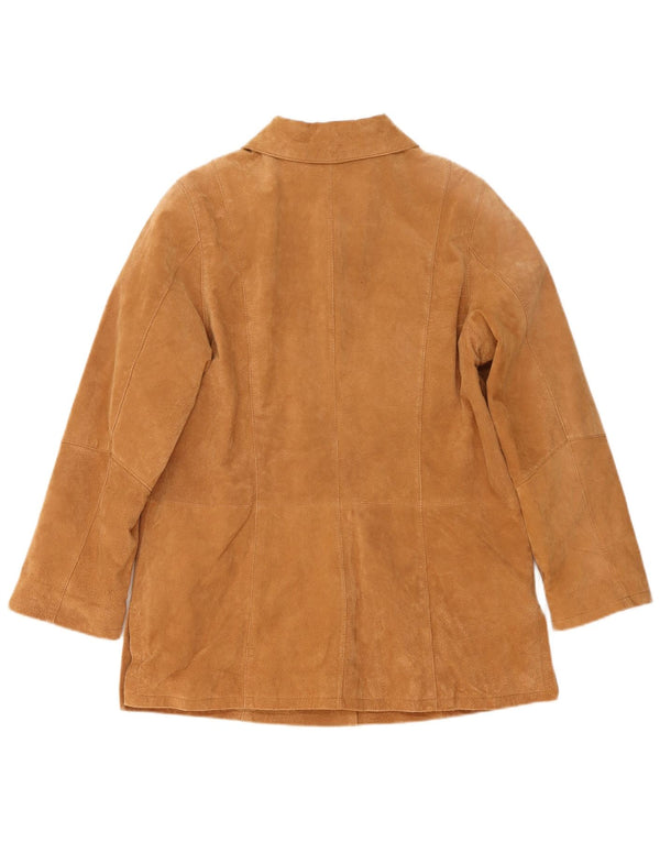 Marcel Clair Damen Wildlederjacke UK 14 Großes braunes Leder