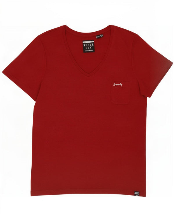 Superdry Damen T-Shirt Top UK 14 Large Burgund