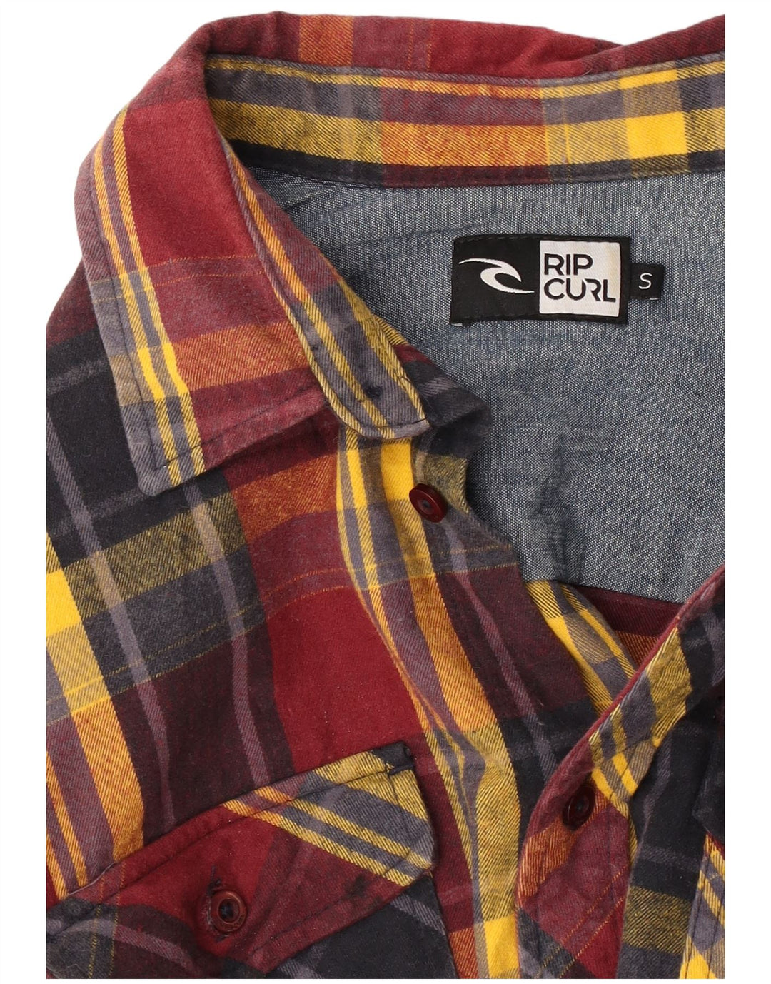 Rip Curl Herren-Flanellhemd, klein, rot kariert