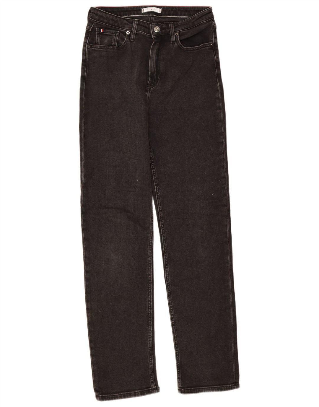 Tommy Hilfiger Damen Straight Jeans W28 L32 Schwarze Baumwolle