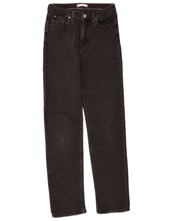 Tommy Hilfiger Damen Straight Jeans W28 L32 Schwarze Baumwolle