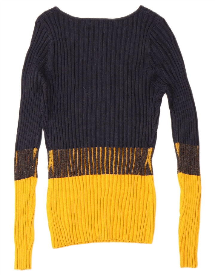 Karen Millen Damen-Pullover mit U-Boot-Ausschnitt, Gr. 12, mittleres Marineblau