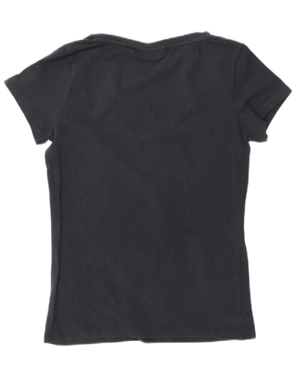 Lee Damen T-Shirt Top UK 14 Large Schwarz