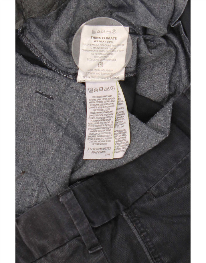 Marks & Spencer Herren-Anzughose mit gerader Passform und normaler Passform, W36 L33, Marineblau