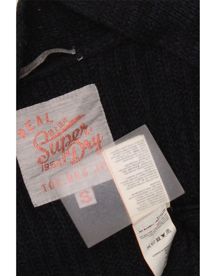 Superdry Damen-Strickjacke, übergroß, lang, Gr. 10, Marineblau
