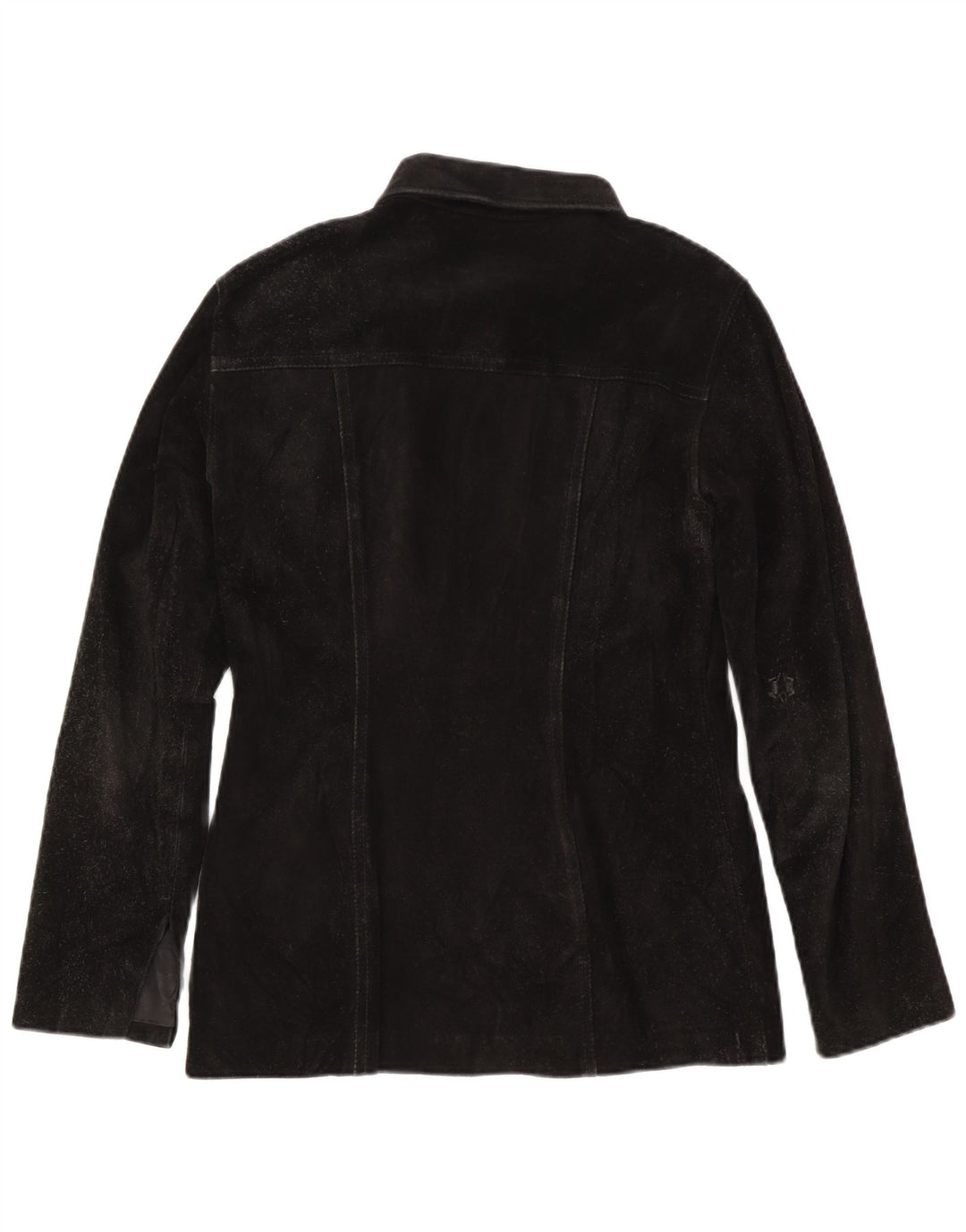 Vintage Damen Overshirt Wildledershirt IT 46 Large Schwarz