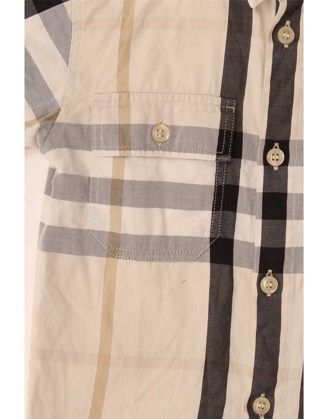 Burberry Kurzarmhemd für Jungen, 3–4 Jahre, beige kariert