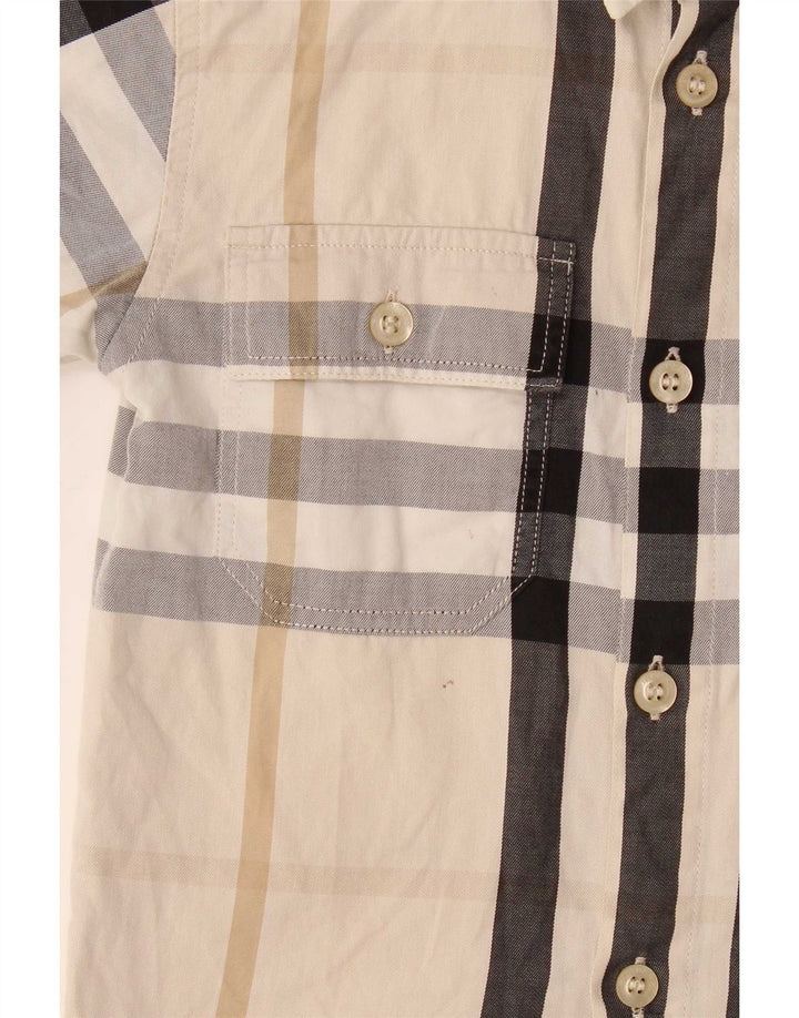 Burberry Kurzarmhemd für Jungen, 3–4 Jahre, beige kariert