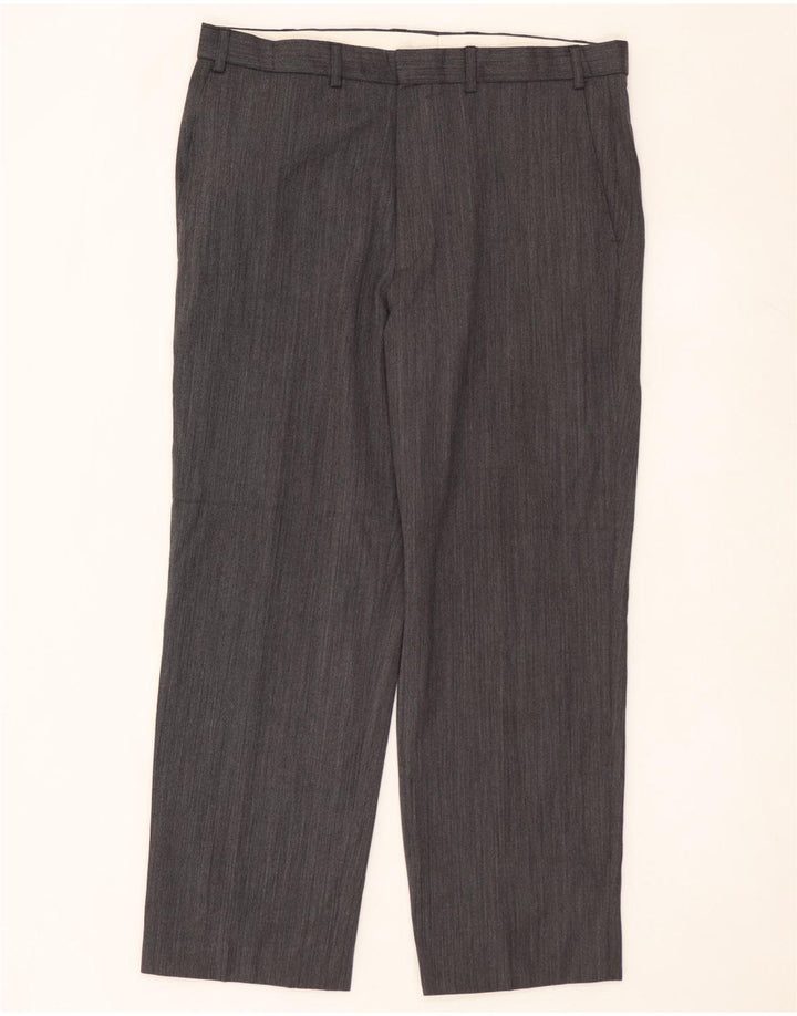 MARKS & SPENCER Herren Gerade Chino-Hosen W36 L29 Grau Polyester