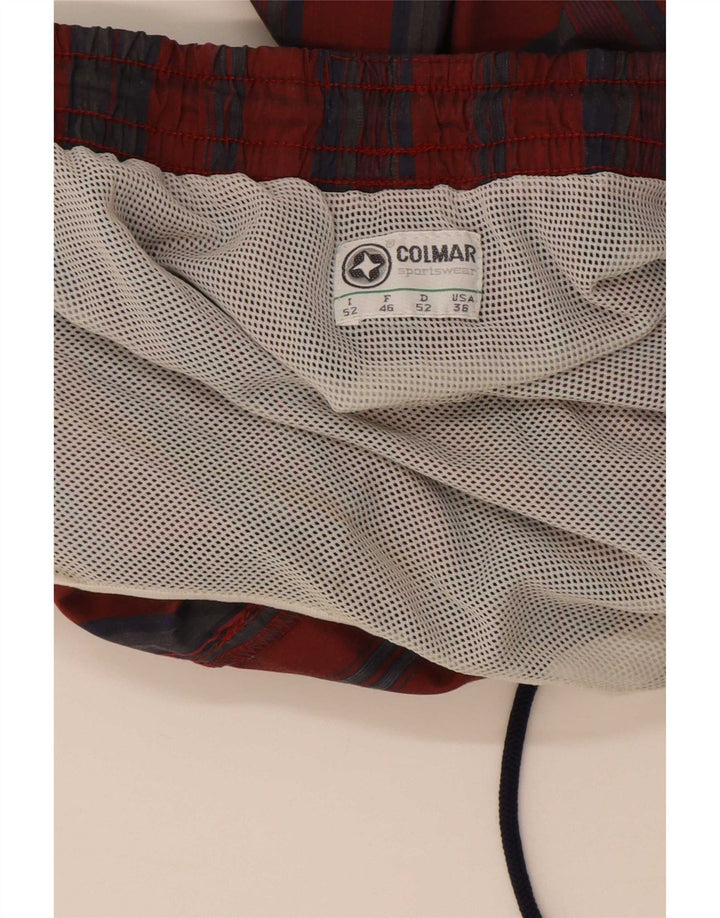 Colmar Herren Badeshorts IT 52 Großes rot gestreiftes Polyamid