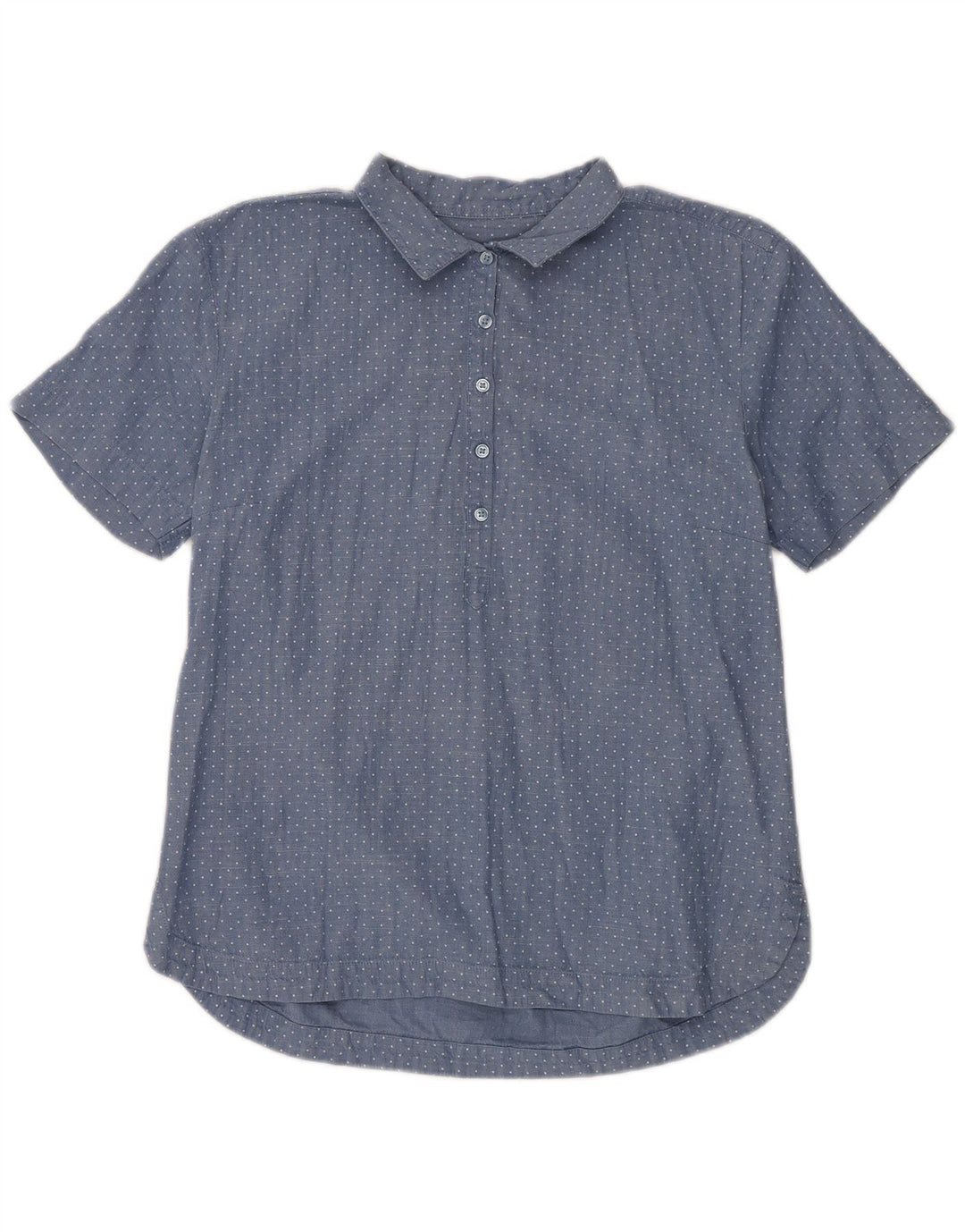 Dack's Kurzarm-Pulloverhemd für Damen, UK 18, XL, blau gepunktete Baumwolle