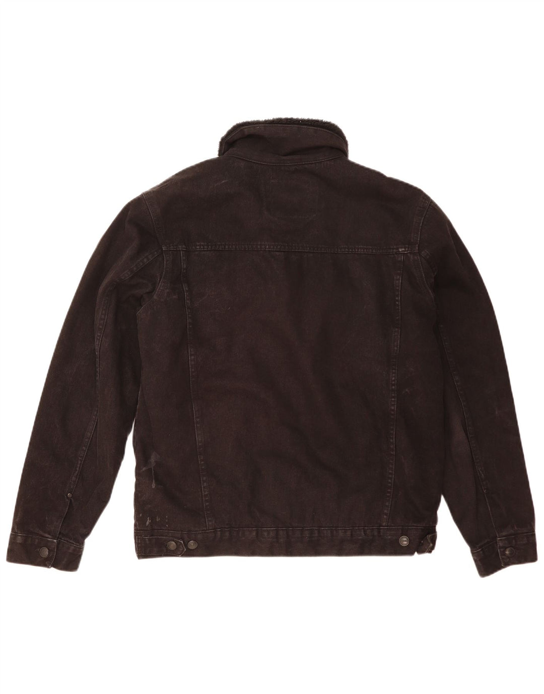 Zara Herren Denim Sherpa Jacke UK 42 XL Schwarz Polyester