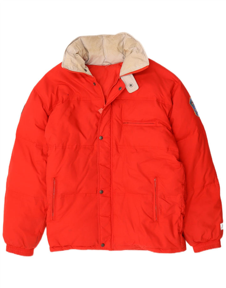 Ellesse Herren Wattierte Jacke UK 42 XL Rote Baumwolle