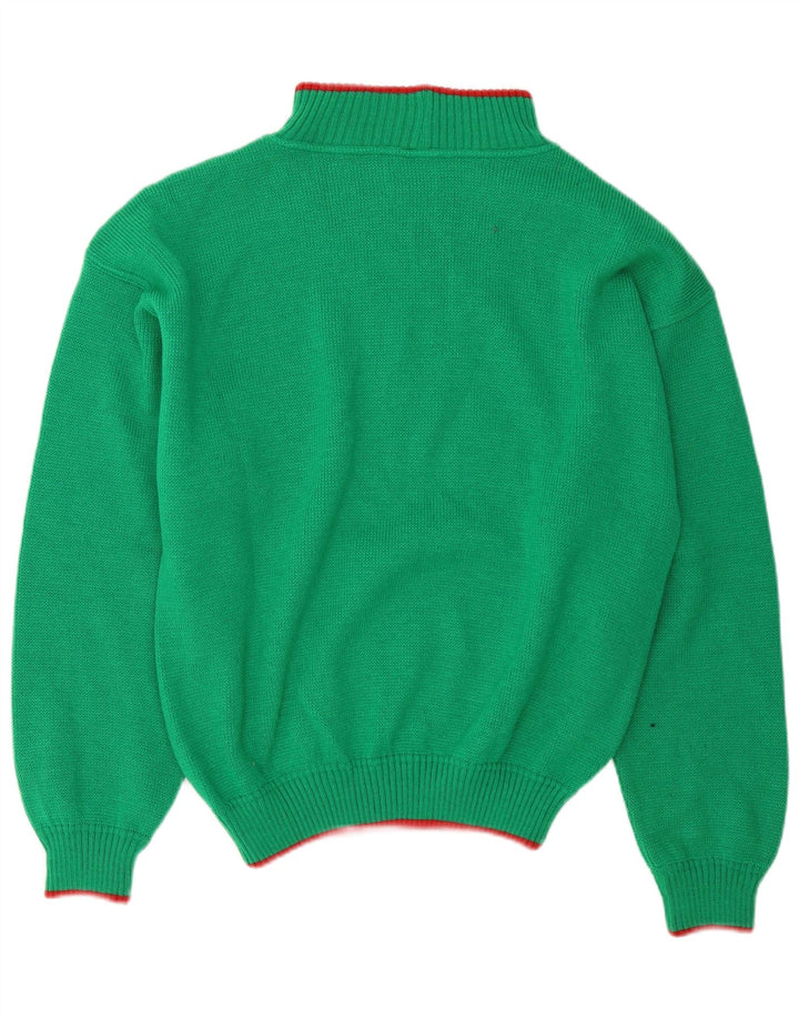 Foxhound Herren-Pullover mit Rollkragen, Grafik, groß, grüne Wolle