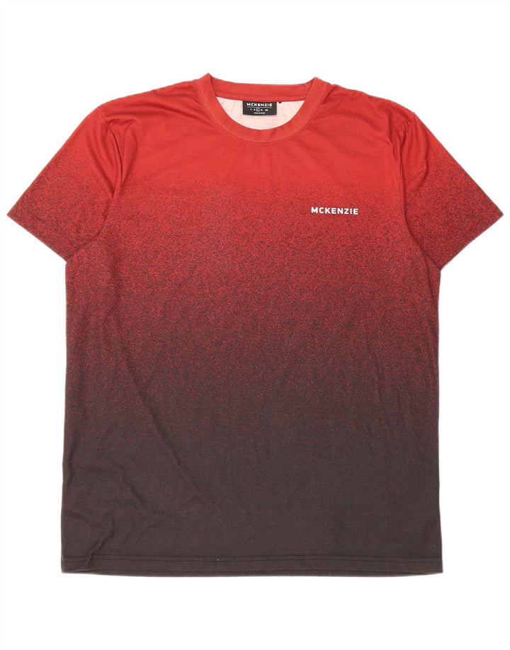 Mckenzie Herren-T-Shirt-Oberteil, großes rotes Batik-Polyester