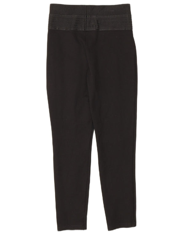 Zara Damen Crop Leggings UK 8 Small Schwarz Fischgrätenmuster