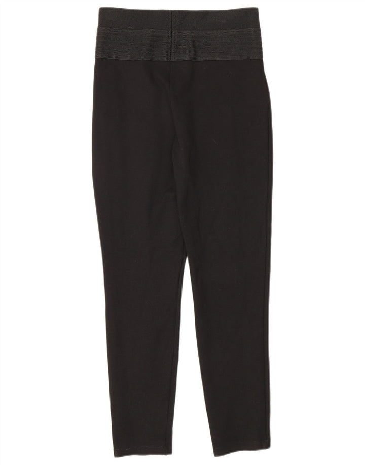 Zara Damen Crop Leggings UK 8 Small Schwarz Fischgrätenmuster