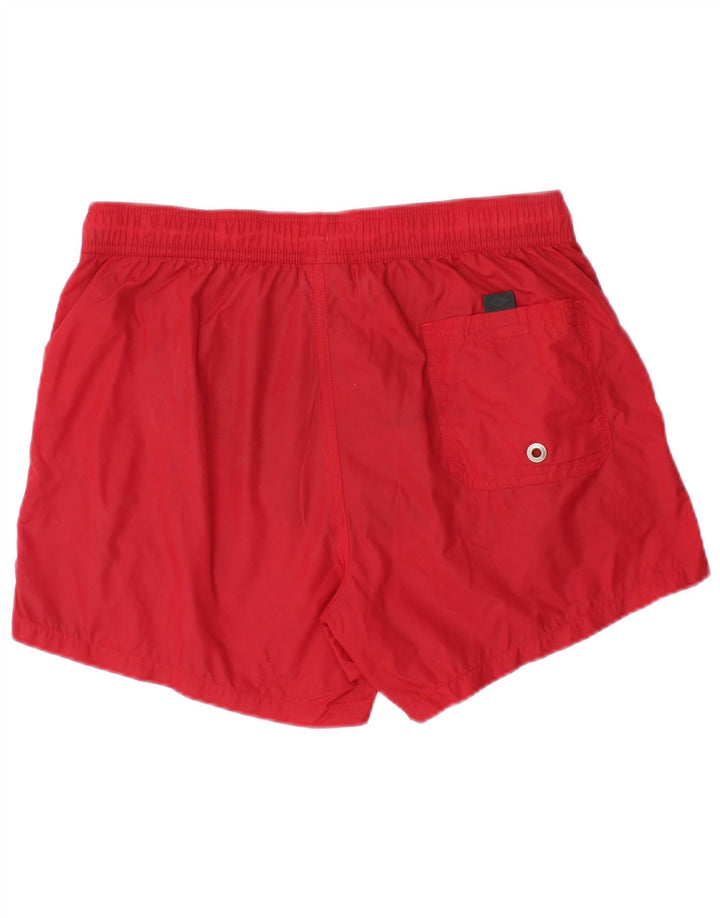 Bear Herren-Badeshorts aus mittelrotem Colourblock-Nylon