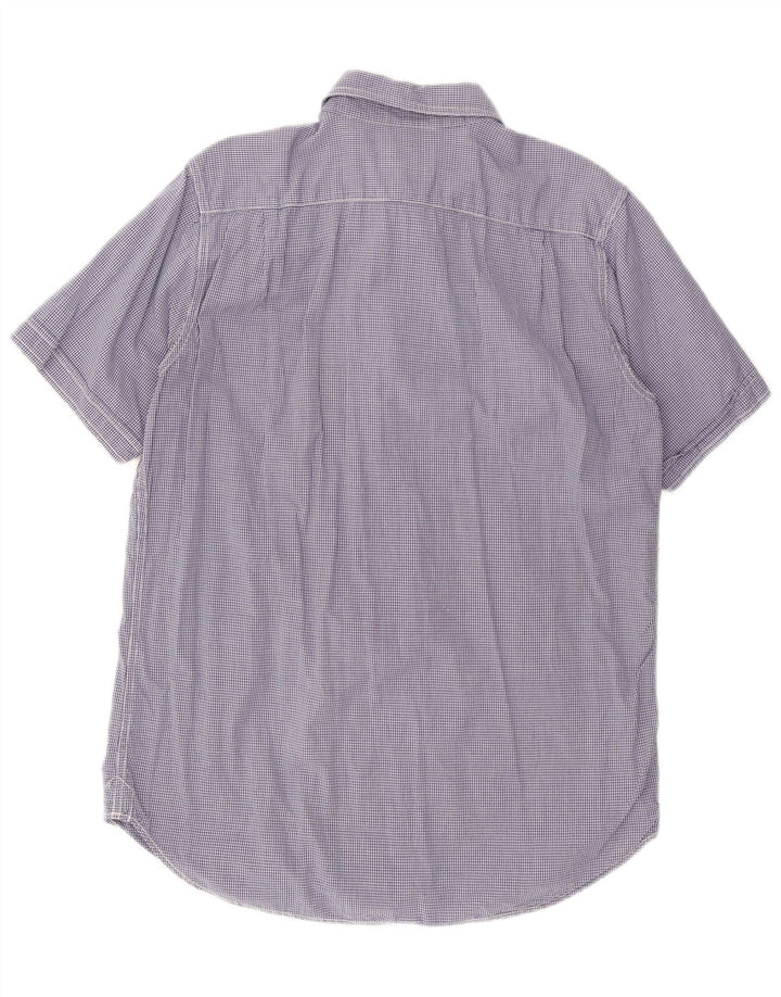 WOOLRICH Herren Kurzarmhemd XL Marineblau Gingham