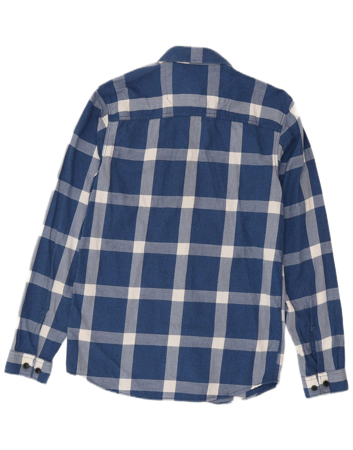 Jack & Jones Herren-Flanellhemd mit schmaler Passform, klein, blau kariert, Baumwolle