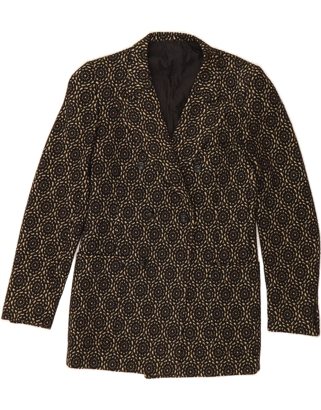 JVLIVS Womens Double Breasted Coat IT 50 XL Black Floral Vintage Jvlivs and Second-Hand Jvlivs from Messina Hembry 