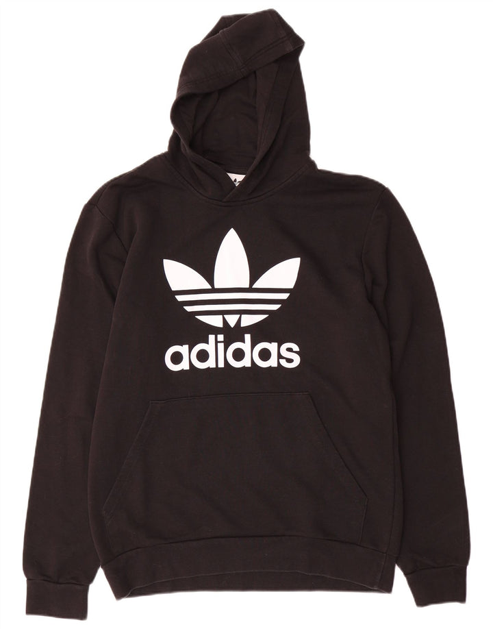 ADIDAS Kapuzenpullover mit Grafik für Jungen, 15–16 Jahre, schwarze Baumwolle