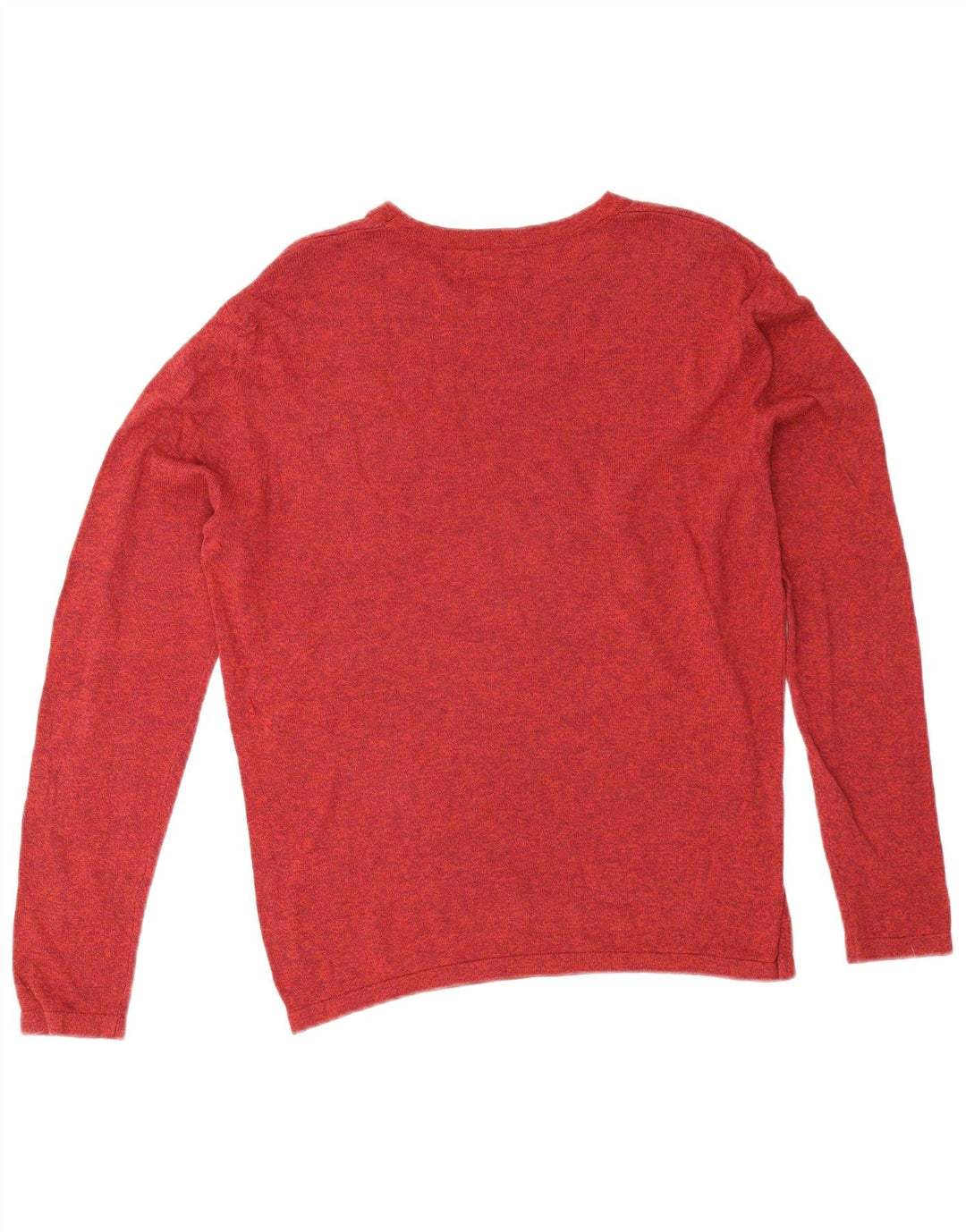 Zara Herren-Pullover mit U-Boot-Ausschnitt, mittelrot meliert