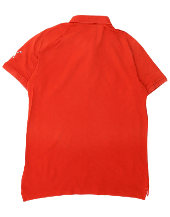 Puma Herren-Poloshirt mit Grafik, mittelrot, Baumwolle, Sport