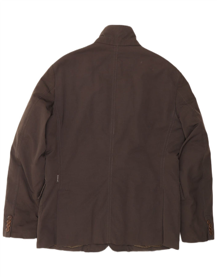 Moncler Herren gepolsterte Utility-Jacke 2XL, braunes Polyester
