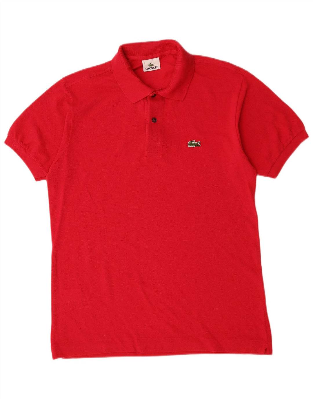 Lacoste Herren-Poloshirt, Größe 4, mittelrote Baumwolle