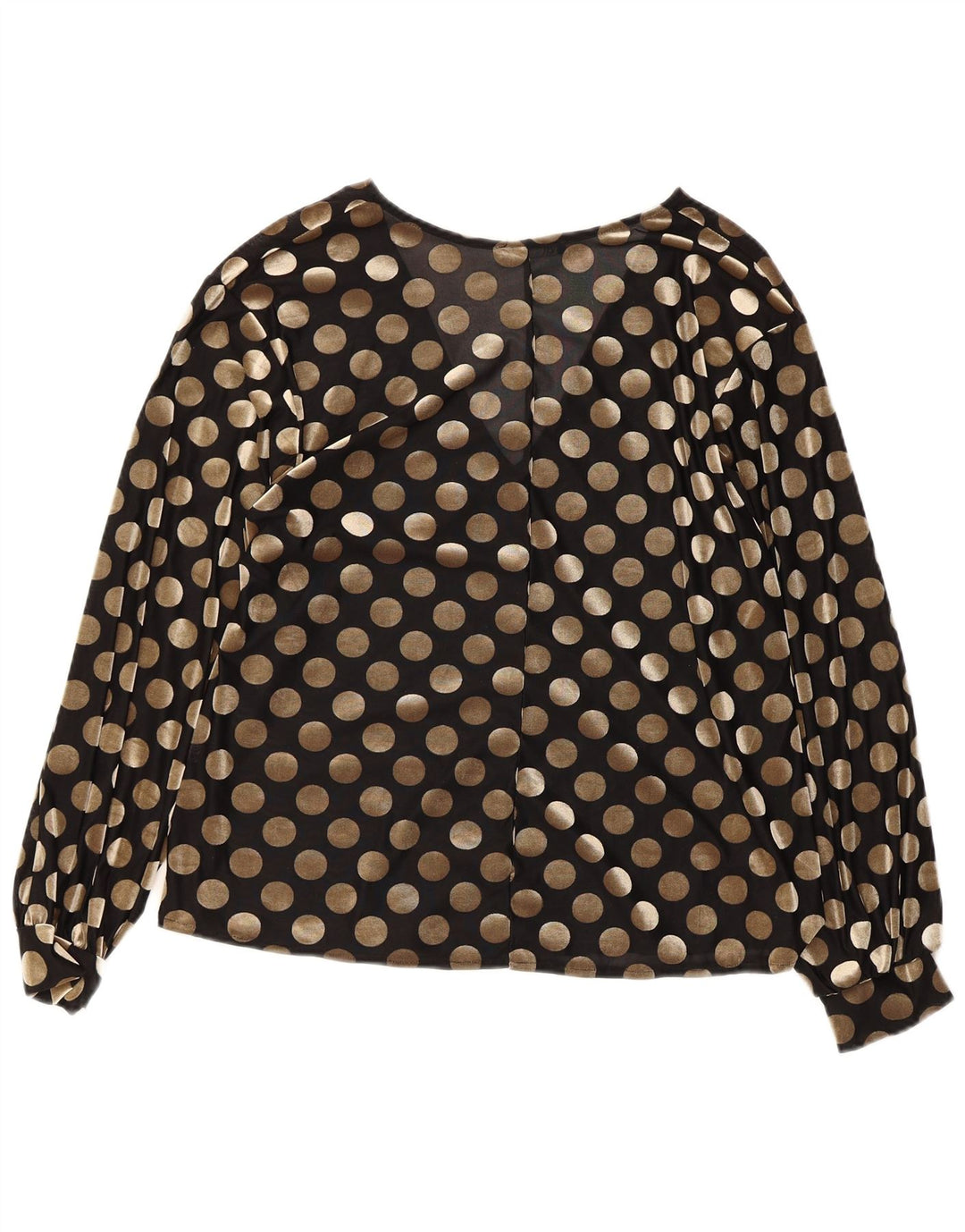 ZARA Womens Oversized Long Sleeve Blouse Top UK 10 Small Black Polka Dot